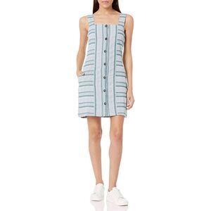 Womens Roxy Sweeter Sleeveless Striped Button Down Weekender Dress - Sz XS